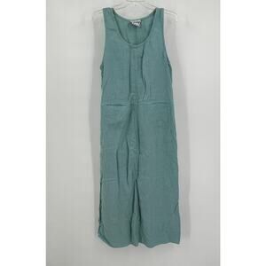 Dressing Clio Women Dress M‎ Green Linen Minimalist Coastal Grandma Cottagecore